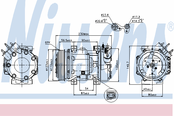 89076 Nissens compressor de aparelho de ar condicionado