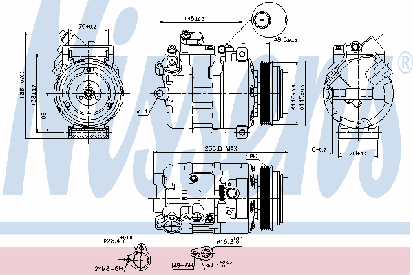 89080 Nissens compressor de aparelho de ar condicionado