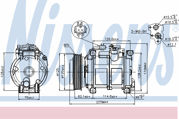 89074 Nissens compressor de aparelho de ar condicionado