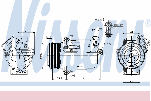 89041 Nissens compressor de aparelho de ar condicionado