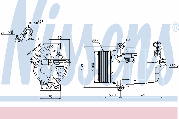 89038 Nissens compressor de aparelho de ar condicionado