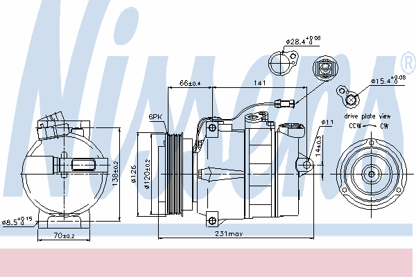 89054 Nissens compressor de aparelho de ar condicionado