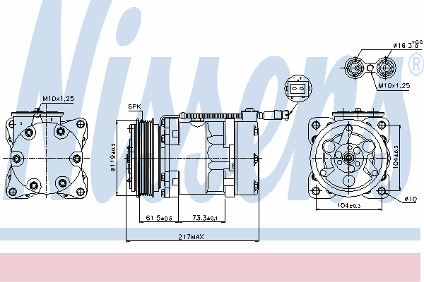 89056 Nissens compressor de aparelho de ar condicionado