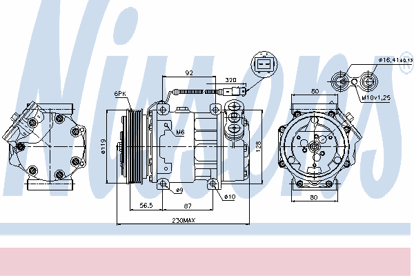 89047 Nissens compressor de aparelho de ar condicionado