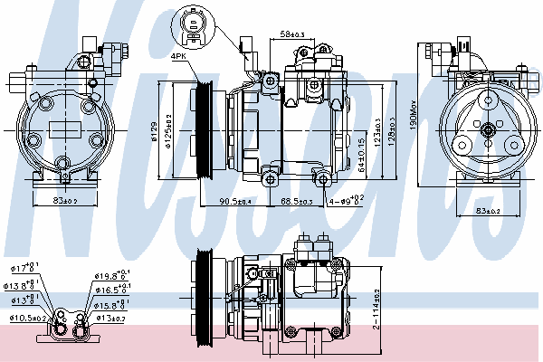 89291 Nissens compressor de aparelho de ar condicionado