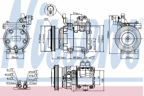 89286 Nissens compressor de aparelho de ar condicionado