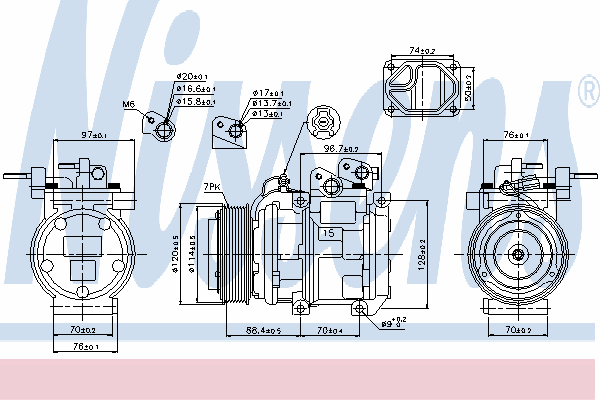 89301 Nissens compressor de aparelho de ar condicionado