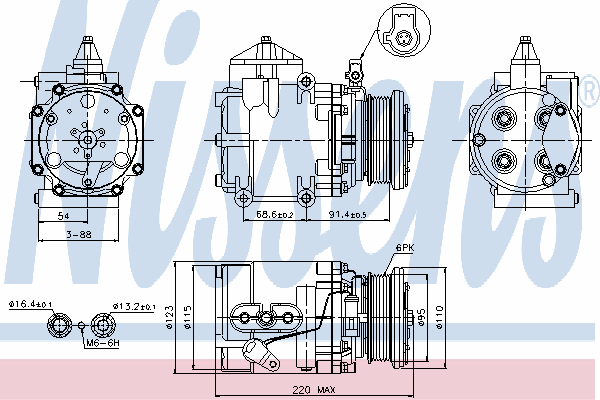 Compressor de aparelho de ar condicionado 89248 Nissens