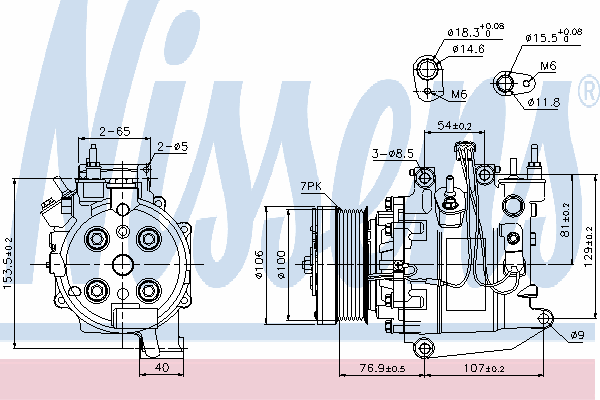 Compressor de aparelho de ar condicionado 89247 Nissens