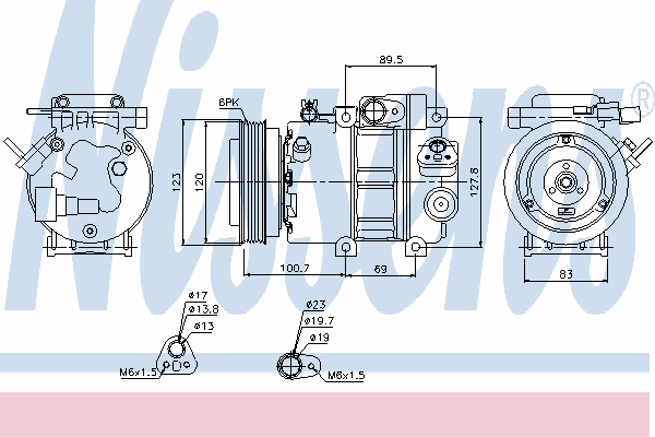 89278 Nissens compressor de aparelho de ar condicionado