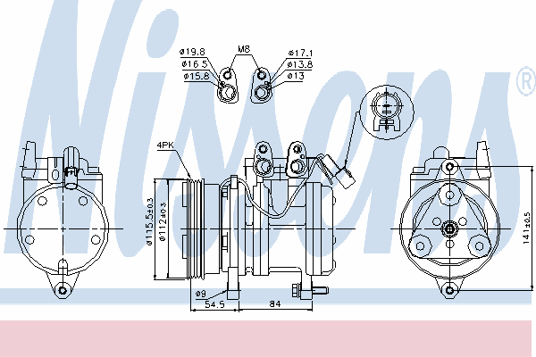 89263 Nissens compressor de aparelho de ar condicionado