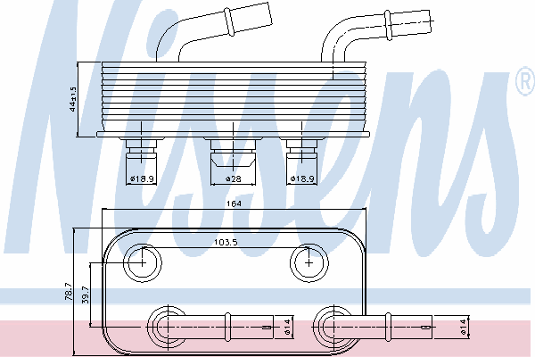 90657 Nissens radiador de esfriamento, caixa automática de mudança