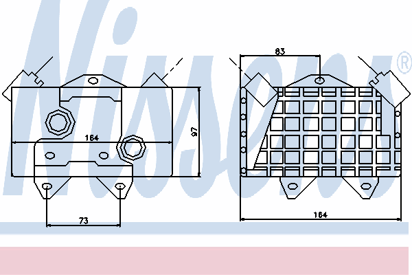 90597 Nissens radiador de óleo (frigorífico, debaixo de filtro)
