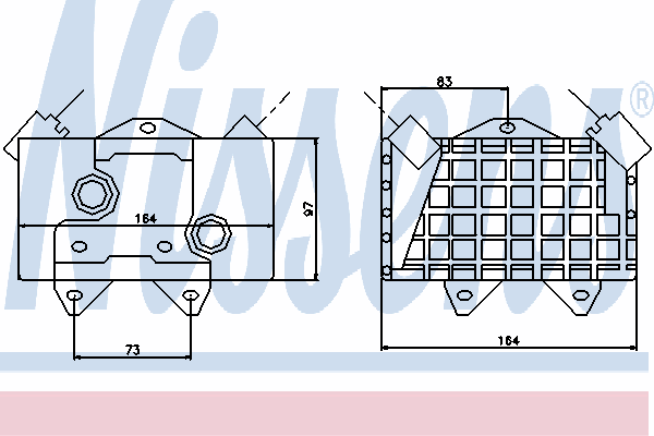 Radiador de óleo (frigorífico), debaixo de filtro 90597 Nissens