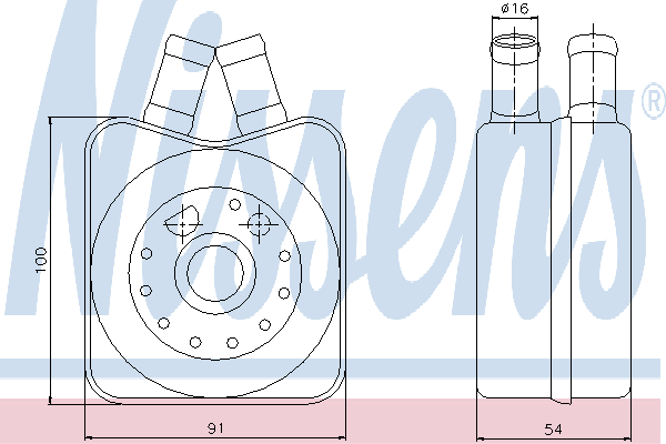 90607 Nissens radiador de óleo (frigorífico, debaixo de filtro)