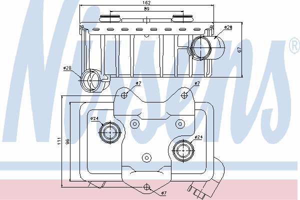 90582 Nissens radiador de óleo (frigorífico, debaixo de filtro)