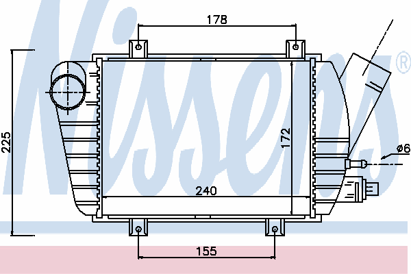 Radiador de intercooler para Volkswagen Transporter (70XD)