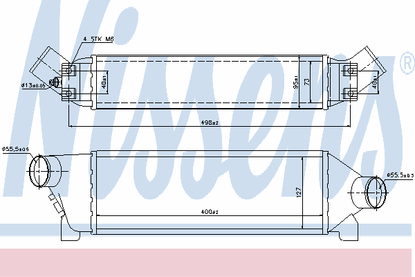 96642 Nissens radiador de intercooler