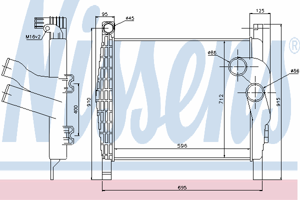 Radiador de intercooler 96970 Nissens