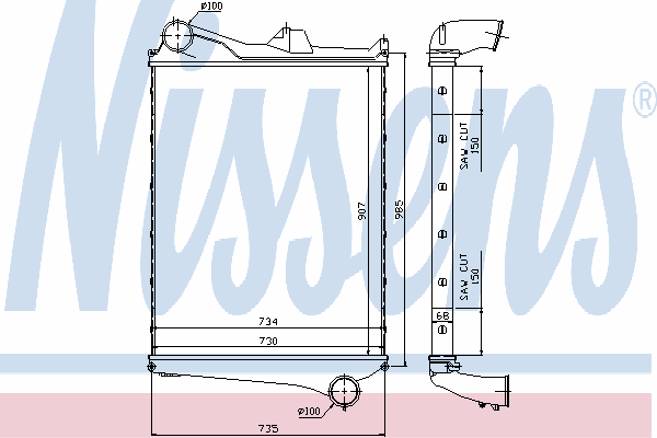 97006 Nissens radiador de intercooler