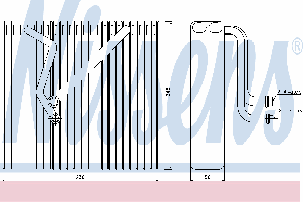 92163 Nissens vaporizador de aparelho de ar condicionado