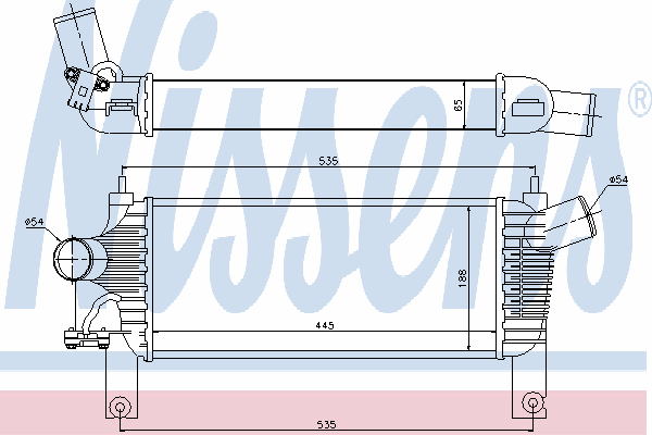 96622 Nissens radiador de intercooler