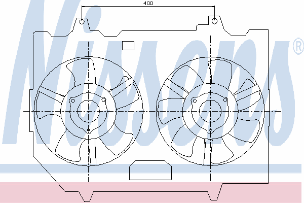 85279 Nissens difusor do radiador de esfriamento, montado com motor e roda de aletas