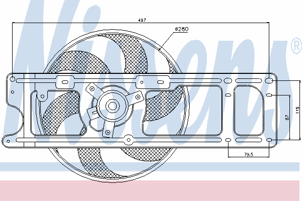 85253 Nissens ventilador (roda de aletas do radiador de esfriamento)