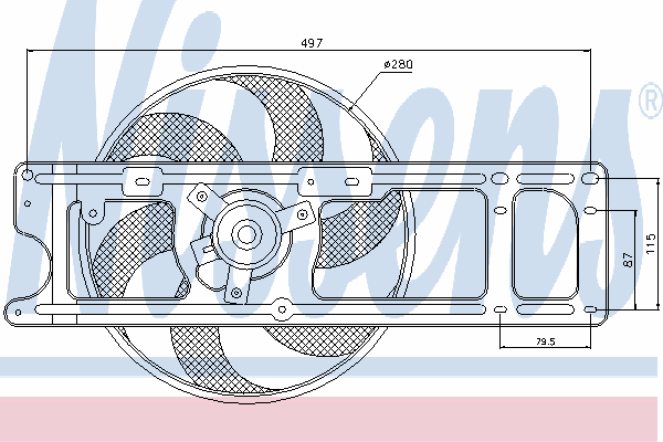 Ventilador elétrico de esfriamento montado (motor + roda de aletas) 85251 Nissens