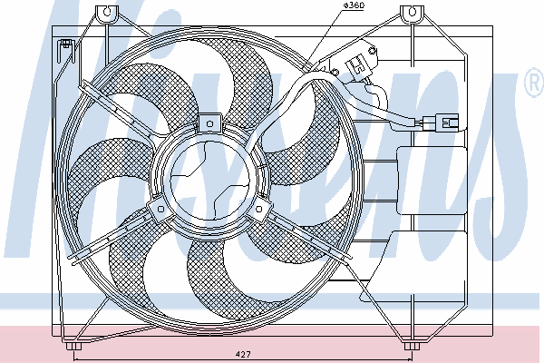 CFF223000P Mahle Original difusor do radiador de esfriamento, montado com motor e roda de aletas