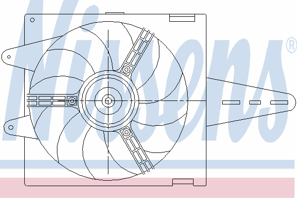 Difusor do radiador de esfriamento, montado com motor e roda de aletas 85341 Nissens