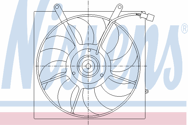 85343 Nissens difusor do radiador de esfriamento, montado com motor e roda de aletas