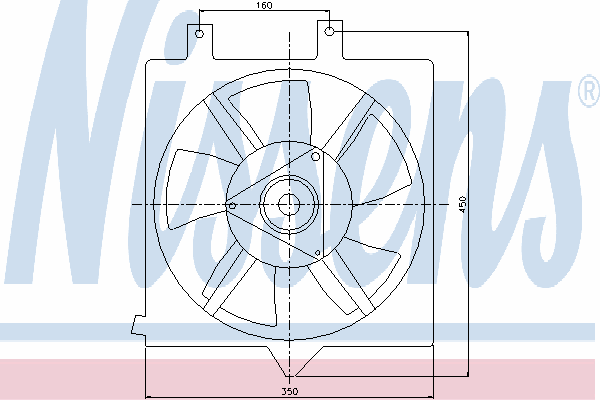 85281 Nissens difusor do radiador de esfriamento, montado com motor e roda de aletas