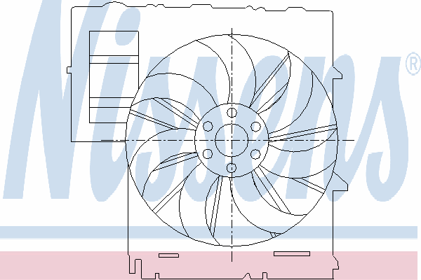 Difusor do radiador de esfriamento, montado com motor e roda de aletas 85292 Nissens