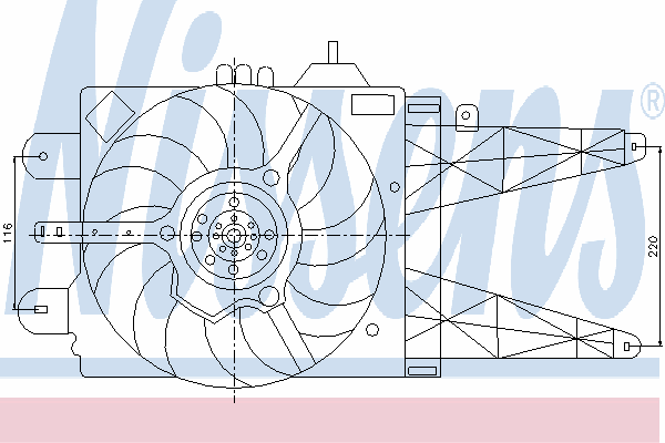 85158 Nissens difusor do radiador de esfriamento, montado com motor e roda de aletas