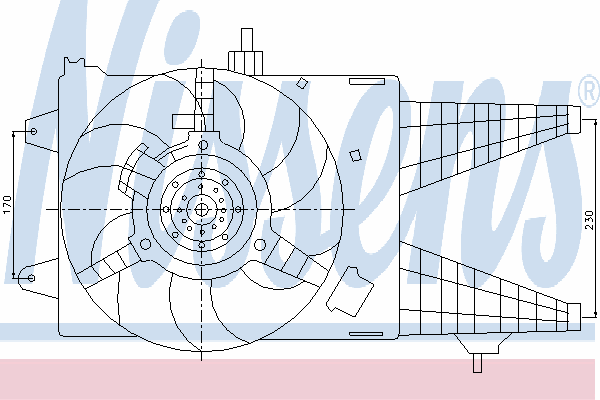 Difusor do radiador de esfriamento, montado com motor e roda de aletas 85160 Nissens