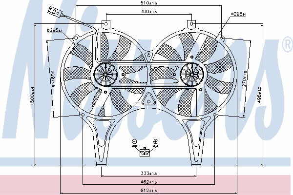 Difusor do radiador de aparelho de ar condicionado, montado com roda de aletas e o motor 85149 Nissens