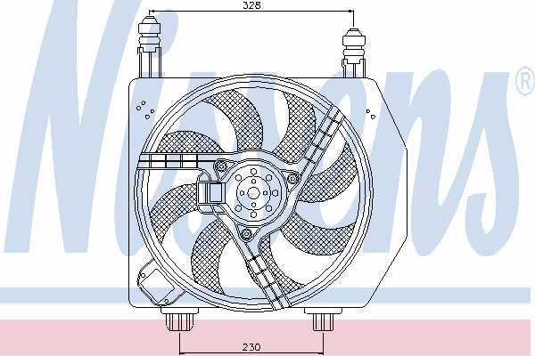 85172 Nissens difusor do radiador de esfriamento, montado com motor e roda de aletas