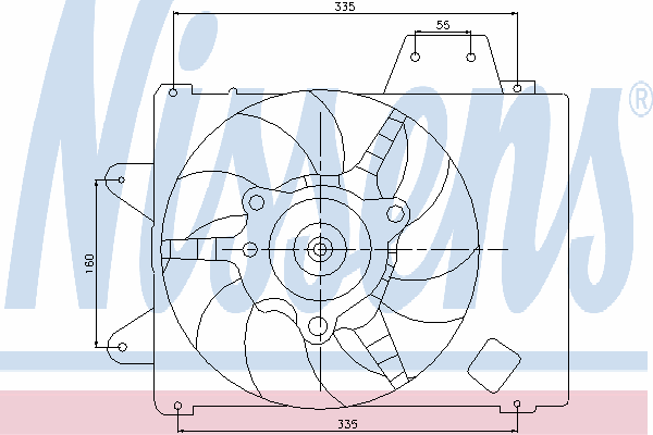 0007740875 Fiat/Alfa/Lancia difusor do radiador de aparelho de ar condicionado, montado com roda de aletas e o motor