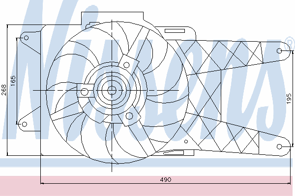 85138 Nissens difusor do radiador de esfriamento, montado com motor e roda de aletas