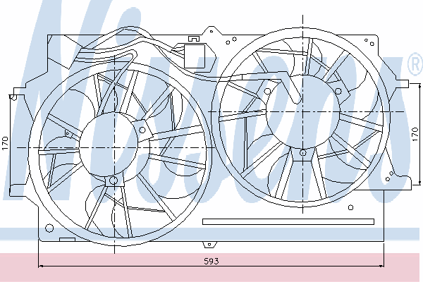 Difusor do radiador de esfriamento, montado com motor e roda de aletas 85215 Nissens