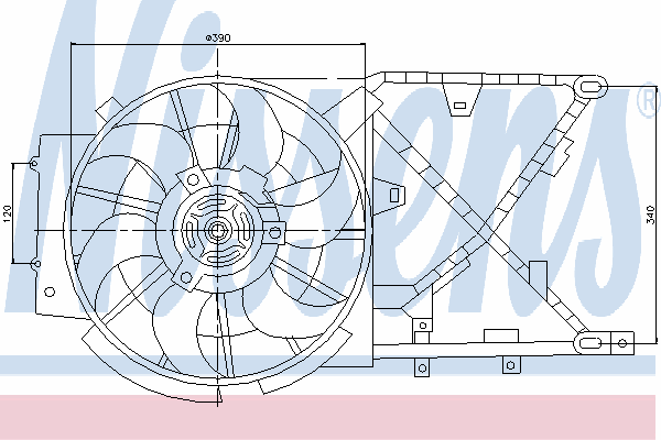 1341160 Opel difusor do radiador de esfriamento, montado com motor e roda de aletas