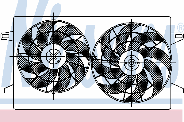 85229 Nissens ventilador elétrico de esfriamento montado (motor + roda de aletas)
