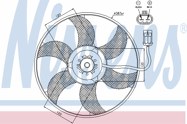 85194 Nissens ventilador elétrico de esfriamento montado (motor + roda de aletas direito)