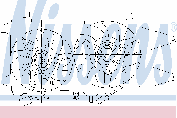 85481 Nissens difusor do radiador de esfriamento, montado com motor e roda de aletas