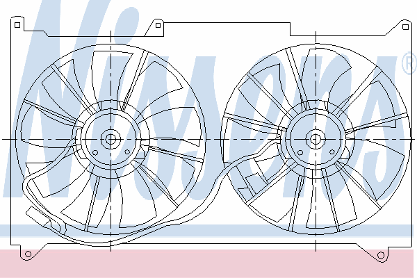 85486 Nissens difusor do radiador de esfriamento, montado com motor e roda de aletas