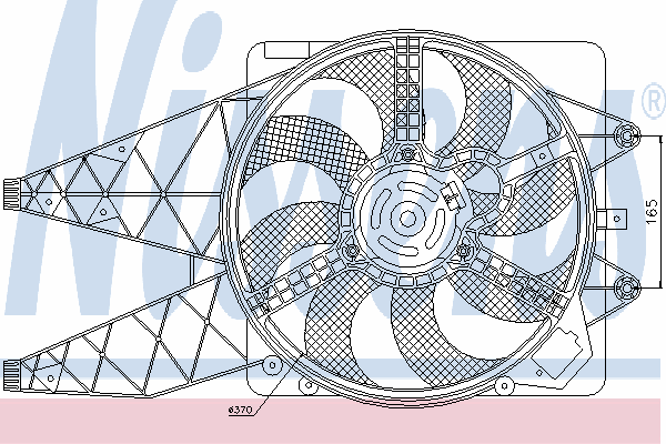 Difusor do radiador de esfriamento, montado com motor e roda de aletas 85567 Nissens