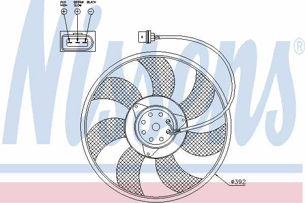 85549 Nissens ventilador elétrico de esfriamento montado (motor + roda de aletas)