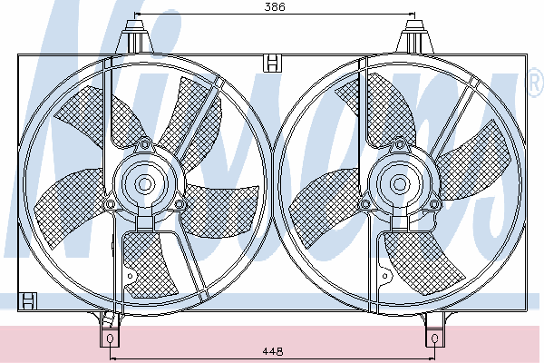 85526 Nissens ventilador elétrico de esfriamento montado (motor + roda de aletas)