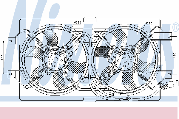 Difusor do radiador de esfriamento, montado com motor e roda de aletas para Dodge Intrepid 